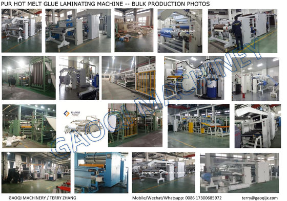 PUR RÉACTIVE Collage à fonder à chaud Sofa Tissue Lamination Machine 2400mm pour les vêtements